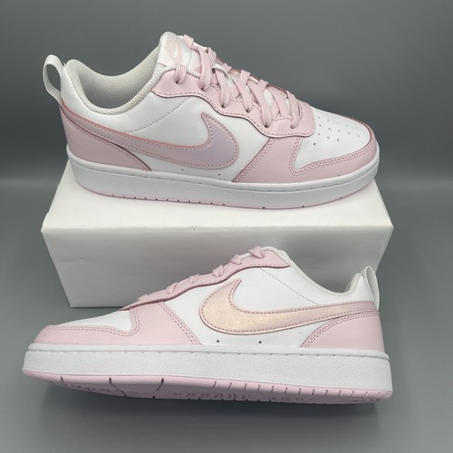 Nike Court Borough Low 2 SE (GS) Big Kids' Shoes 6Y White/Pink Foam/Women’s 7.5 - Picture 11 of 14