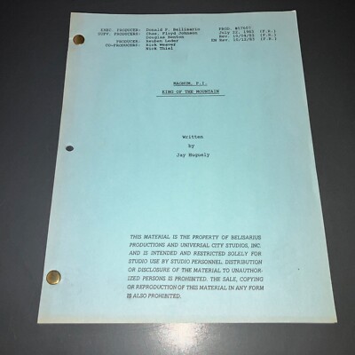 MAGNUM, P.I. (10/12/83) S8/E4 ''A Sense Of Debt'' Early Title Blue Rev. Final +COA