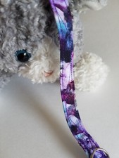 Purples  Blues Fabric Handmade Cat Collar, Design Of Stained Glass