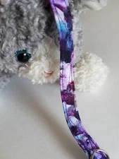 Purples & Blues Fabric Handmade Cat Collar, Design Of Stained Glass