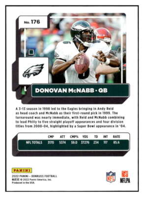 Donovan McNabb 2022 Donruss Press Proof Premium #176 NFL Eagles ID