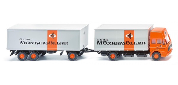 "Wiking 1:87 045901 Kofferlastzug Mercedes 1638 Hochdach \"MöNkemöLler\" Neu Ovp"-image