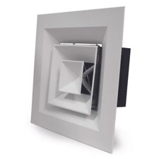 4 Way Blow Diffuser (White)-Ventilation Supply Ducting Ceiling Diffuser & Damper
