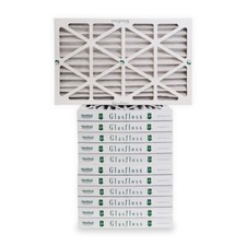 16x25x2 Air Filter MERV 10 Pleated by Glasfloss - Box of 12 - AC/Furnace Filters