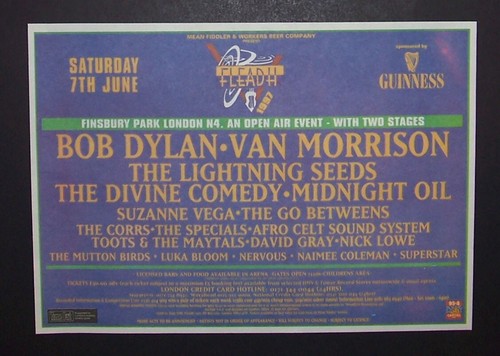 Bob Dylan Van Morrison Suzanne Vega Corrs Go Betweens David Gray 1997 Fleadh Ad