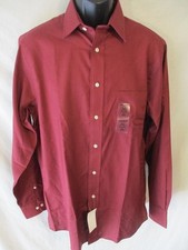 Chaps Cotton Blnd Red Reg Fit Long Slve Stretch Point Dress Shirt SR$50 NEW