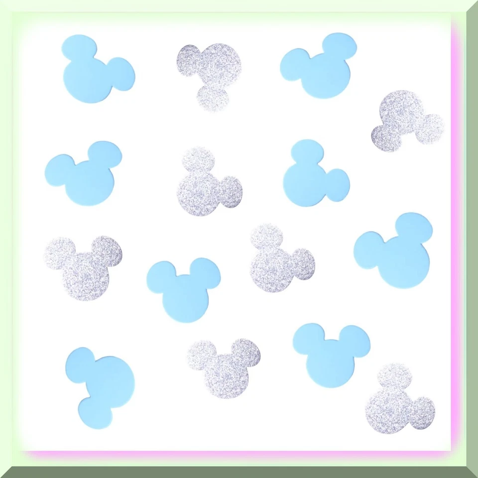 Confeti Mickey Magic Glitter - 100 piezas de 1,5 pulgadas tema Mickey Mouse brillo plateado Foto 2 de 4