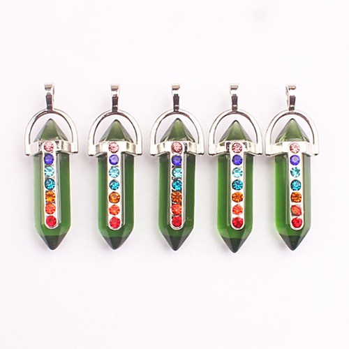 5 Ciondoli In Ametista – Esagonali – 7 Chakra – Reiki Guarigione – Nuovi