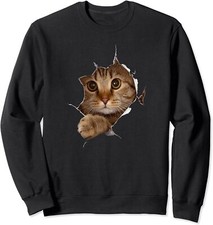 Sweet Kitten Torn Cloth - Funny Cat Lover Cat Owner Unisex Crewneck Sweatshirt
