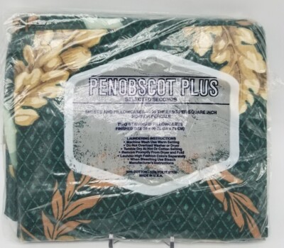 Penobscot Plus Selected Seconds DeadStock 2 Standard Pillowcases Green Foliage