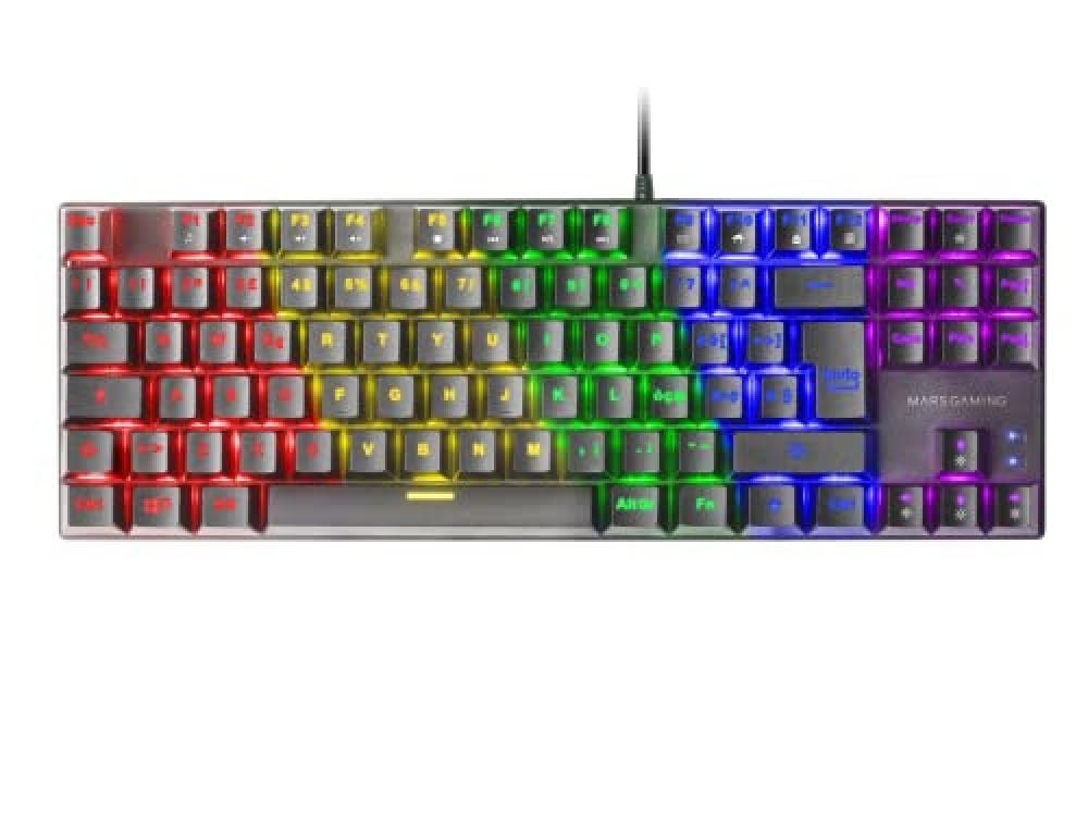 MARSGAMING MK80 Nero, Tastiera Gaming Meccanica TKL FRGB, Antighosting, Switch M