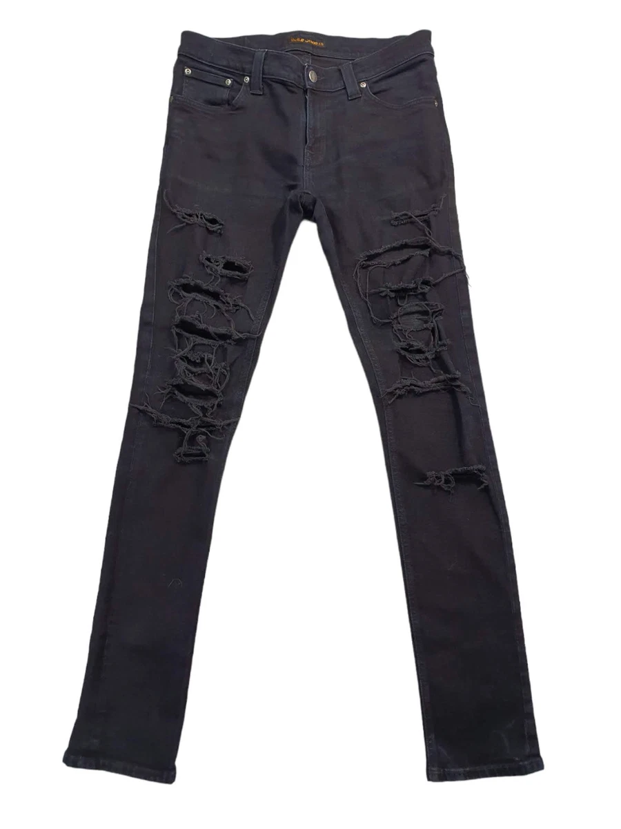 Tight ripped black best sale jeans