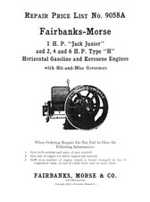 Fairbanks-Morse Jack Junior and Type K Parts list 9058A (please read description