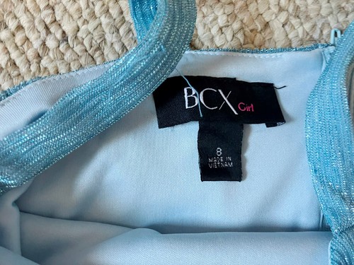 BCX Girl Blue Sparkly Girls Flared Dress Girls 8 - Picture 3 of 5