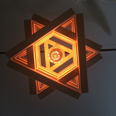 Handmade Wooden Ceiling Light Hanging Light Fixture Pendant Modern