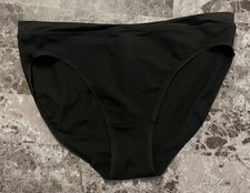 NWT VICTORIA'S SECRET MEDIUM BLACK SMOOTH WAISTBAND RARE HIGH LEG BRIEF PANTIES