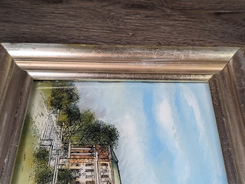 VTG University of Maryland McKeldin Library Eglomise Reverse Glass Painting - Picture 10 of 13