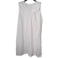 Vintage Barbizon Prairie Cottage Nightgown Lace Embroidered Pink Cotton XL 1X