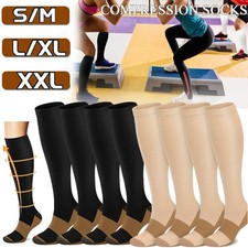 Copper Compression Socks 20-30mmHg Graduated Support Mens Womens S-XXL