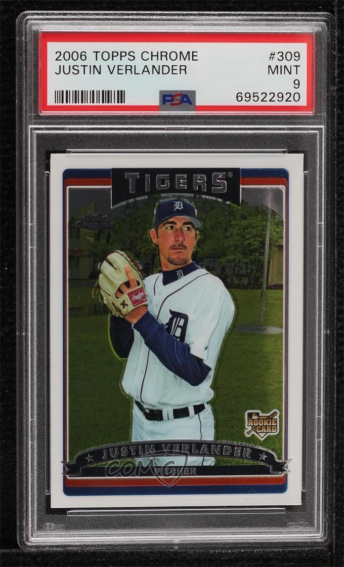 2006 Topps Chrome Justin Verlander #309 PSA 9 MINT 1md