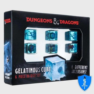 Gelatinous Cube Inclusion Dice - Set of 6 D6s - FanRoll D&D RPG