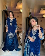 Bollywood Ethnic Salwar Kameez Indian Designer Pakistani Party Wear Velvet Suit