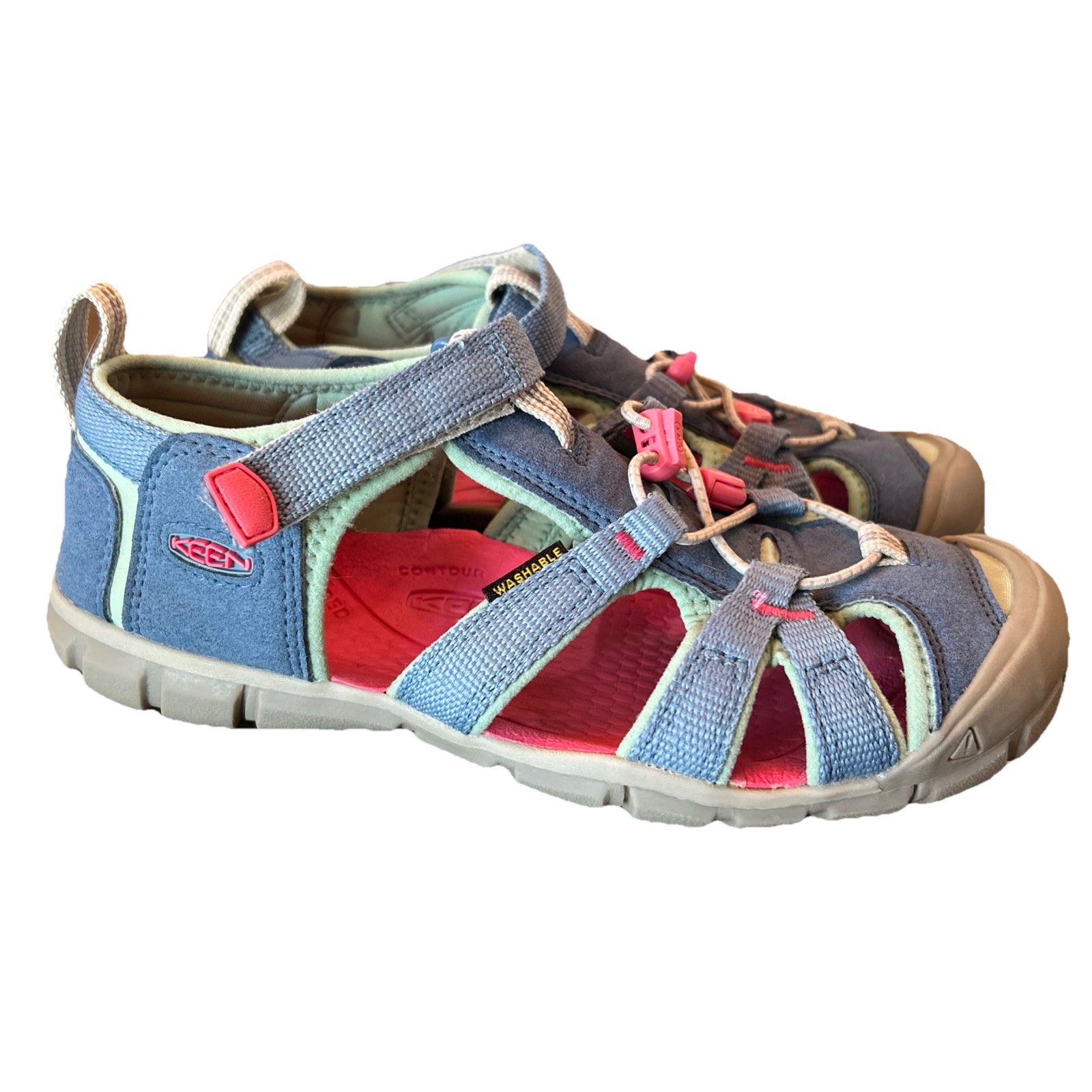 Sandali KEEN Seacamp 2 CNX punta chiusa taglia 4 bambino grande pietra selce onda oceanica