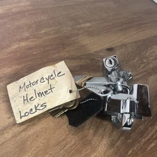 Pair Of Motorcycle Helmet Locks Missing One Screw 