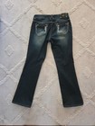 Cartise Size 10 Boot Distressed Sequins Rhinestone Pockets Stretch Blue Jeans — photo 7
