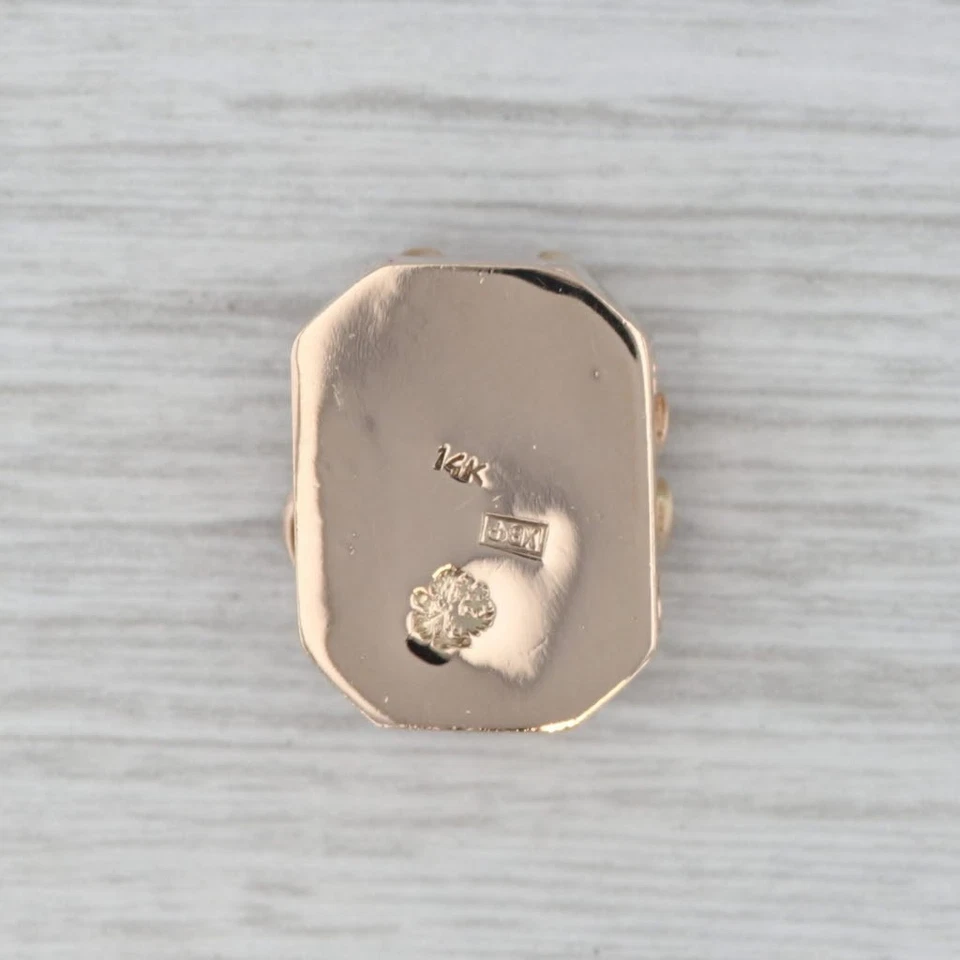 Dije de pulsera solitario de diamantes vintage ornamentado de 0,30 quilates de oro amarillo de 14 k Foto 2 de 4