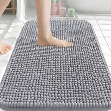 Arotive Chenille Bathroom Rug Mat, Grey Rectangular 30x20