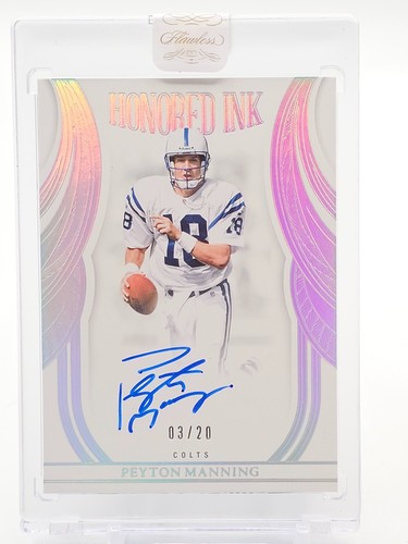 PEYTON MANNING 2025 PANINI FLAWLESS HONORED INK SILVER AUTO /20 #HI-PMA Q4274