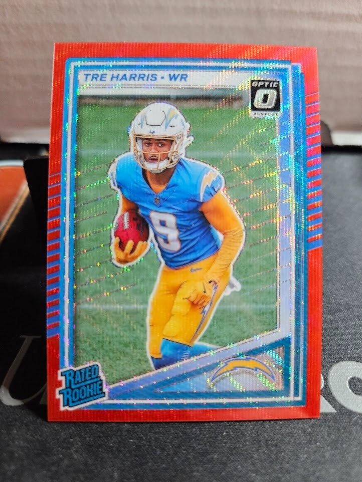 2025 Panini Donruss Tre Harris Red Wave Optic Preview Rated Rookie #329 SP