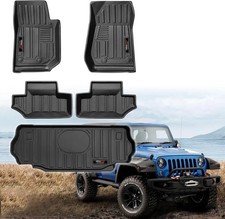 For 2007-2018 Jeep Wrangler Jk 2 Door Floor Mats Cargo Liner All Weather Tpe R For 2007-2018 Jeep Wrangler Jk 2 Door Floor Mats Cargo Liner All Weather Tpe R