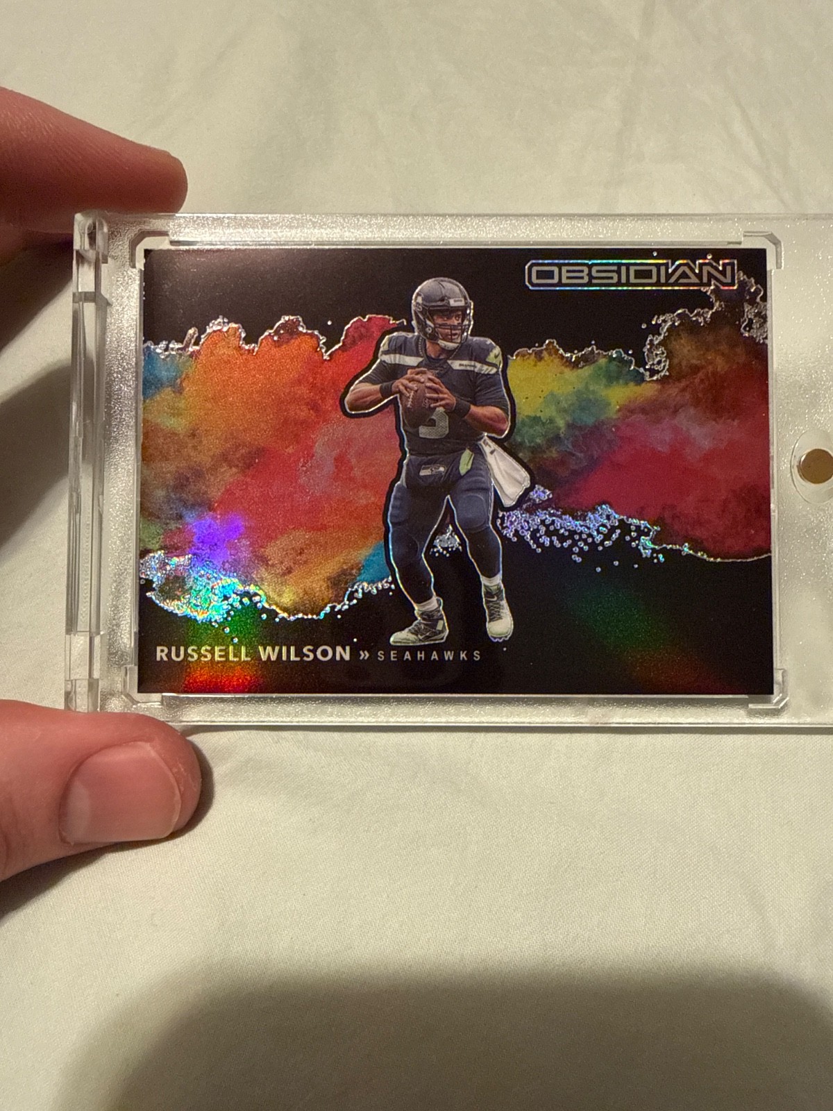 2020 Panini Obsidian - Color Blast Black Russell Wilson #CBB4