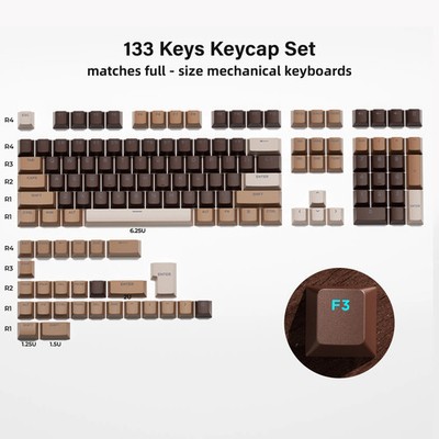 XVX Phantom Gradient PBT Keycaps 136 Keys Double Shot Shine Through OEM Cherry