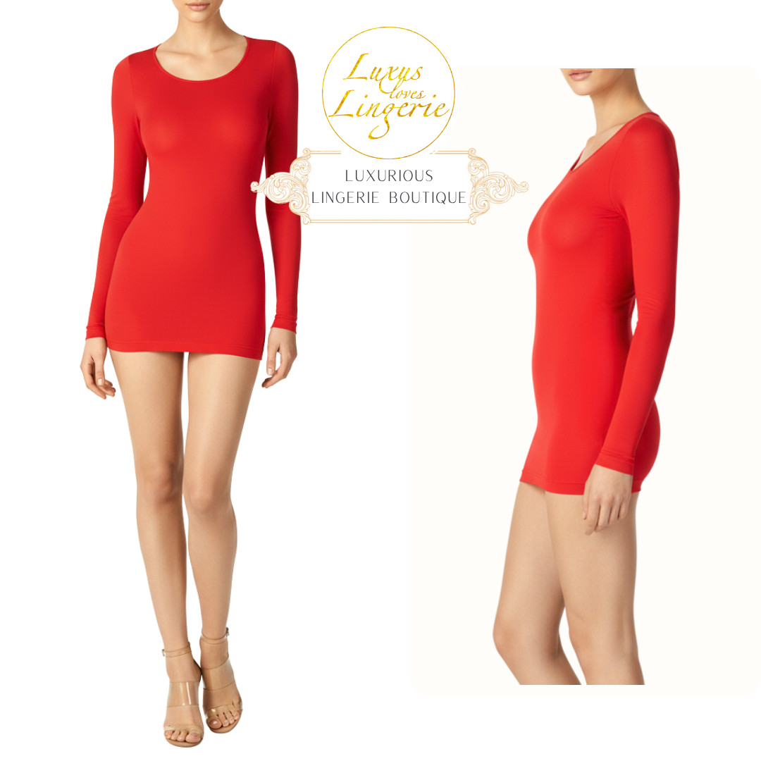 Buenos Aires Pullover By Wolford M Lipstick Red Transparent Shirt