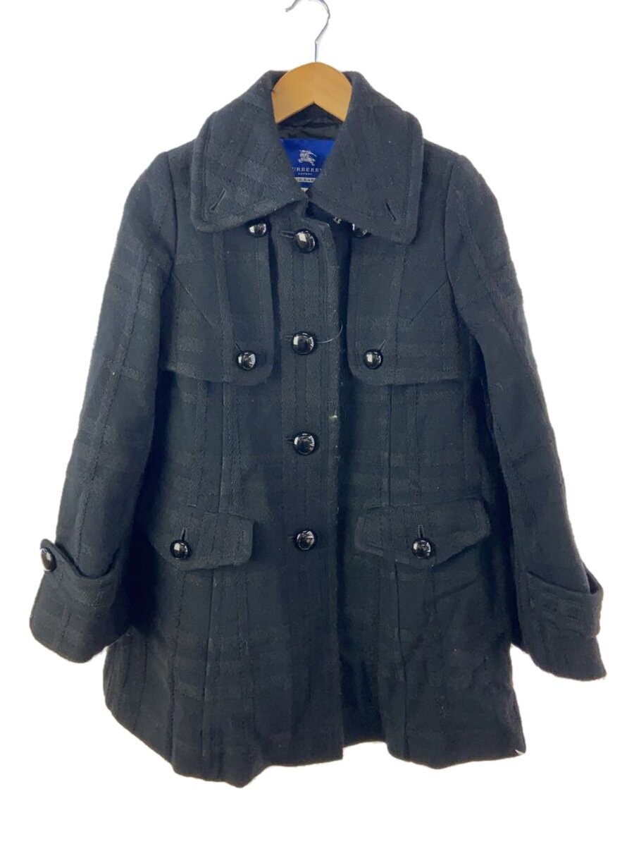 Burberry Blue Label Chester Wool Coat Black Size 38 Women's #EG ZHA