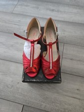 Scarpe da ballo Dance Classics By Capella rosso tango UK 3,5 EE nuove