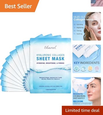 Instantly Rejuvenating Face Masks for All Skin Types - 10 Pack Collagen Masks