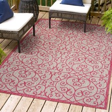JONATHAN Y Lighting SMB107-8 Santa Monica 7-3/4' x 10' - Light Gray / Fuchsia