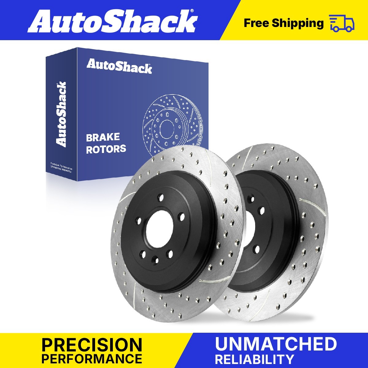 Rear Drilled Brake Rotors Black Pair 2 for Ford Explorer Edge