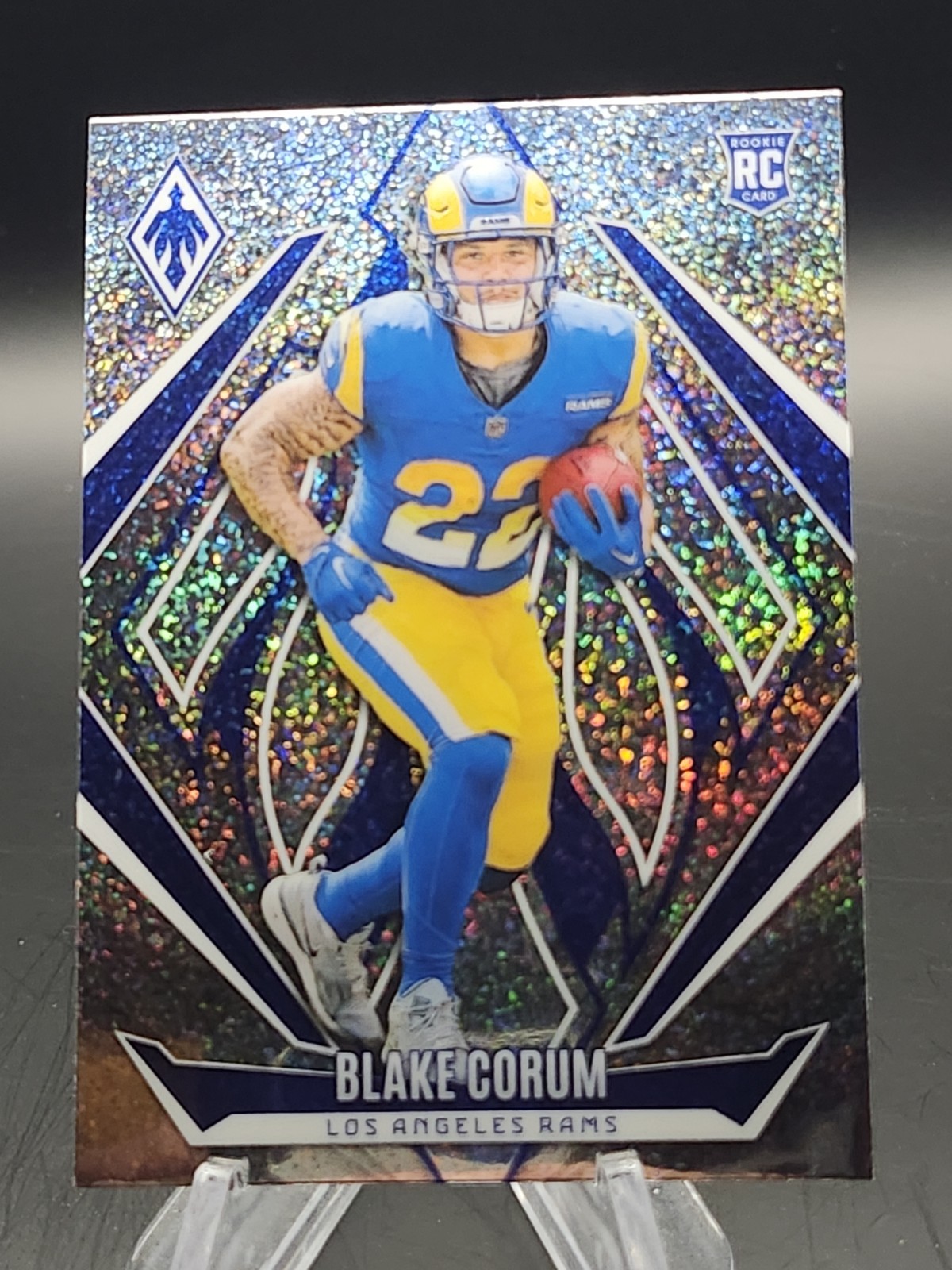 2024 Panini Phoenix International Blake Corum RC Silver Glitter Rams #158