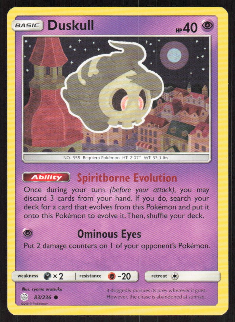 Pokemon Duskull Common 83/236 SM - Cosmic Eclipse LP