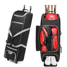 Cxinesbag Baseball Catcher Gear Bag Wheels - 39 Inch Rolling Equipment Bag