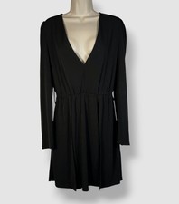 Emerald Sundae Women's Junior's Black V-Neck Mini Dress Size L