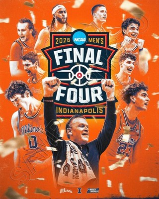 2025-26 ILLINOIS ILLINI BASKETBALL FINAL FOUR 8X10 TEAM PHOTO