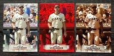 2025 Topps Stadium Club Justin Verlander Sepia, Red Foil & Base Card #162