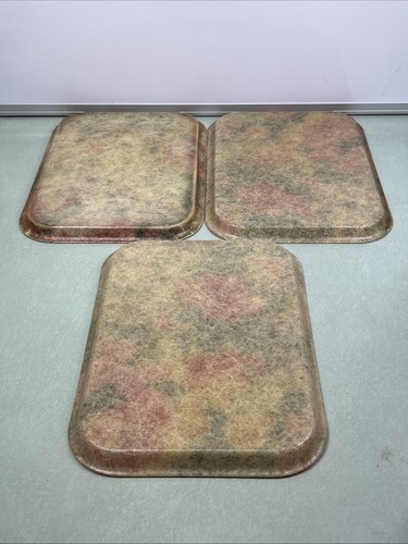 Vintage Floral Fiberglass Serving Snack Bowls Trays Lot 1970s Groovy Funky MCM - Picture 16 of 23