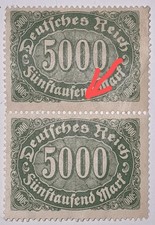 Hist. Briefmarken Teilblock Dt.Reich Infl.1923 Mi.Nr 256 Plattenfehler Postfr.